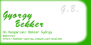 gyorgy bekker business card