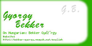 gyorgy bekker business card